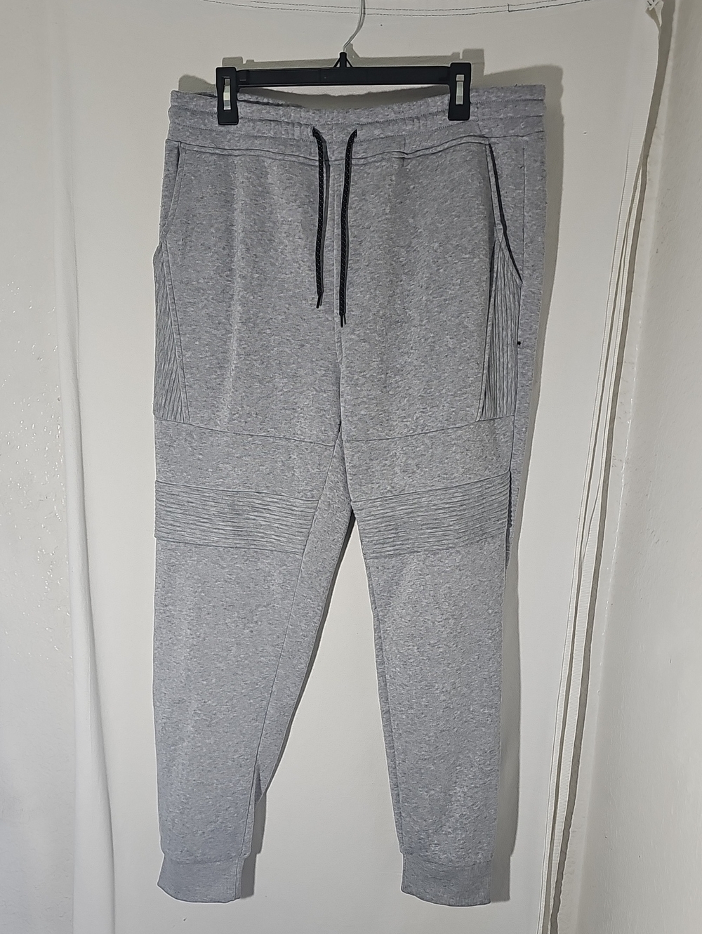 South Pole Light Gray Rib-Detail Joggers